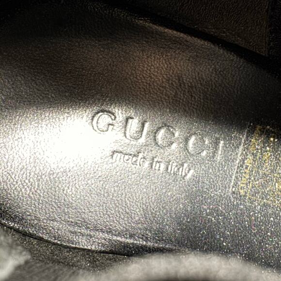 Gucci Knit-Sock Black Leather Wedge Boots - Picture 12 of 13